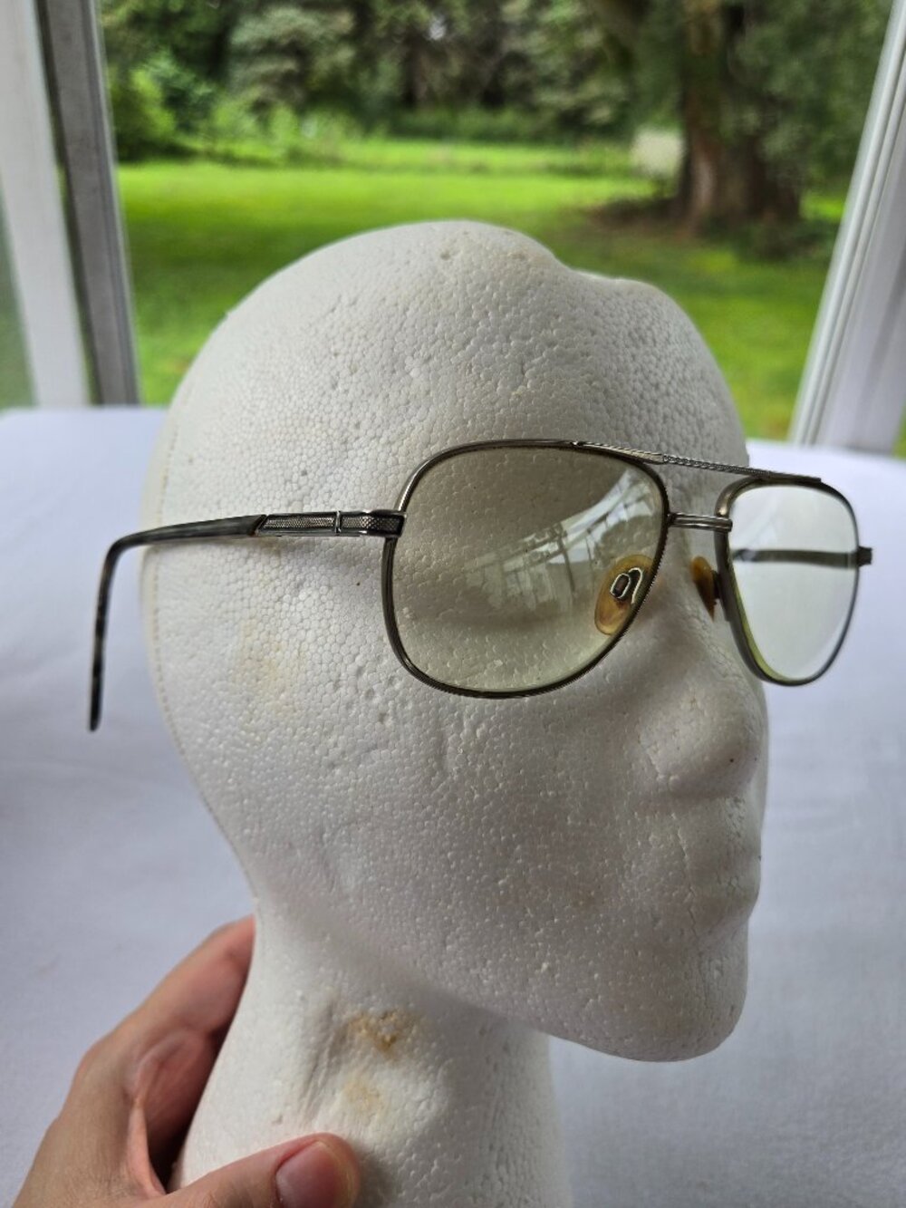 Vintage Safilo Elasta Silver Tone Aviator Frames 56 17 Made in Italy